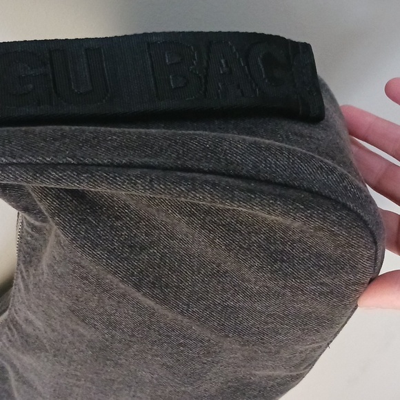 BAGGU Medium Washed Black Denim Crescent Crossbody Bag - Picture 4 of 15